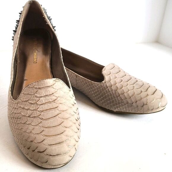 Arturo Chiang Studded Taupe Flat sz 8.5 - Picture 2 of 12